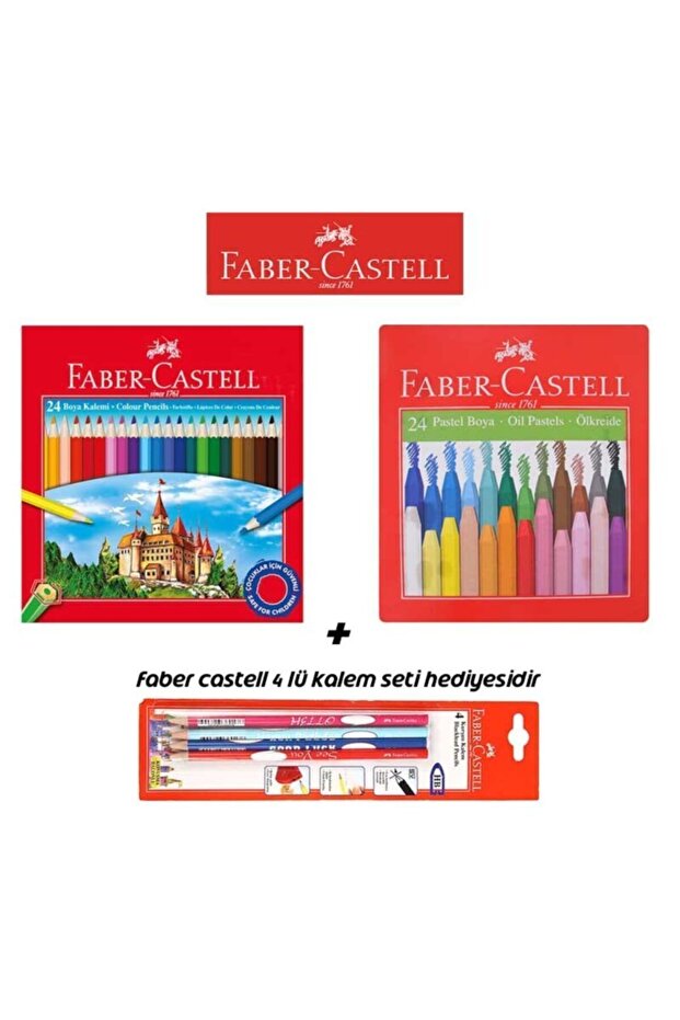 2-Piece Painting Set (24 Pieces Dry Paint + 24 Pieces Pastel Paint + Pen Set with Gift)