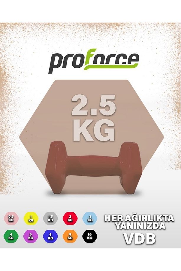 Vdb Dışı Vinil Kaplı Içi Çelik Döküm Ağırlık Dambıl 2,5 Kg -tek Adet - 3
