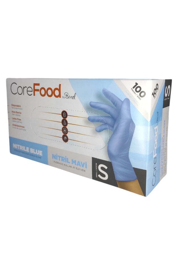 Nitril Mavi Pudrasız Eldiven S Beden 100'lü Paket - 1