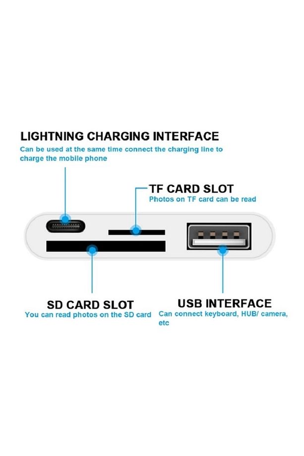 Lightning To Usb Lightning Micro Sd Tf Kart Okuyucu Çevirici Dönüştürücü Adaptör - 3