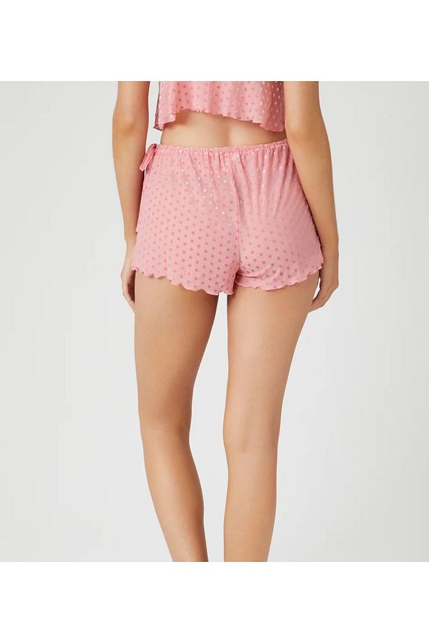 File Pijama Takımı ,Beli lastikli ve İpli,Yanları yırtmaçlı Şort, - 5