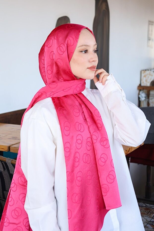 Cotton Jacquard Ring Patterned Shawl - 3