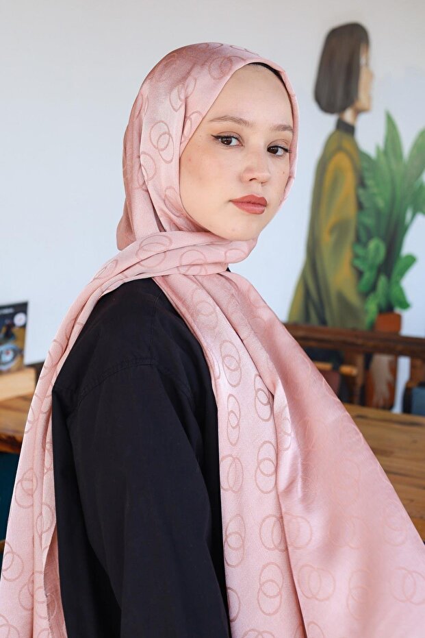 Cotton Jacquard Ring Patterned Shawl - 4