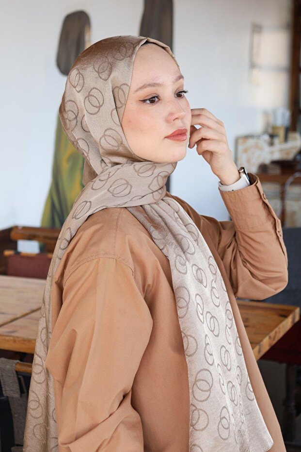 Cotton Jacquard Ring Patterned Shawl - 4