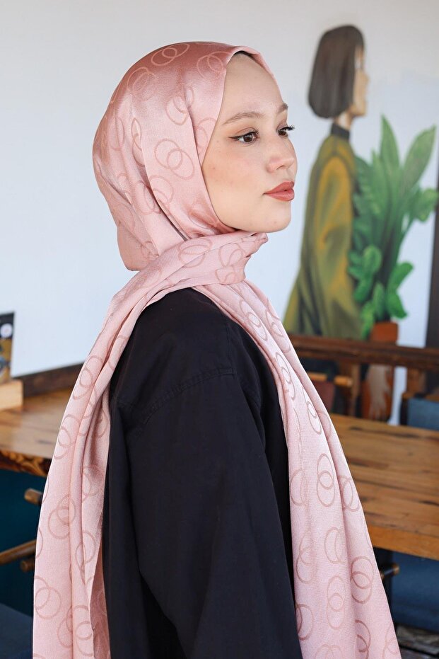 Cotton Jacquard Ring Patterned Shawl - 3