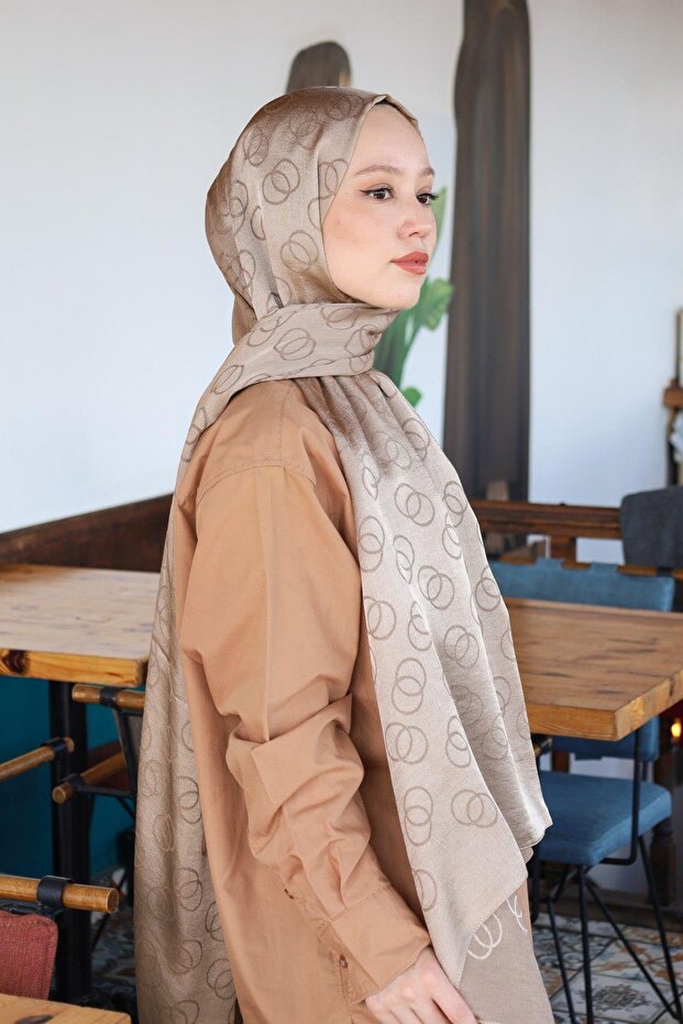 Cotton Jacquard Ring Patterned Shawl - 3