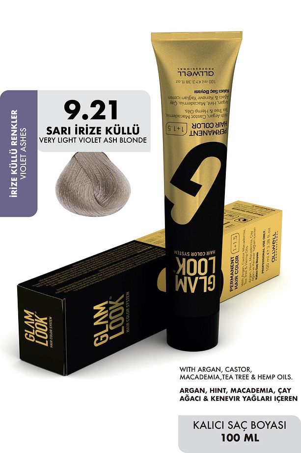 Glamlook Kalıcı Saç Boyası 100 ml \ Sarı Irize Küllü 9.21 - 2