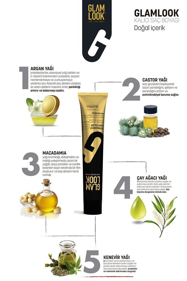 Glamlook Kalıcı Saç Boyası 100 ml \ Sarı Irize Küllü 9.21 - 4