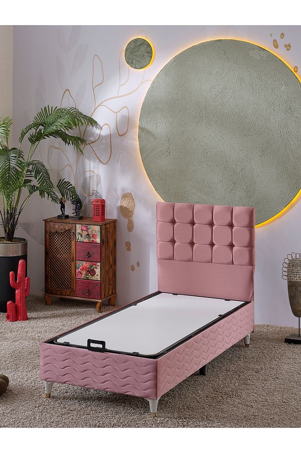 Bengü 90x190 Tek Kişilik (BAZA BAŞLIK) 2 Li Set (BABYFACE PEMBE) - 1