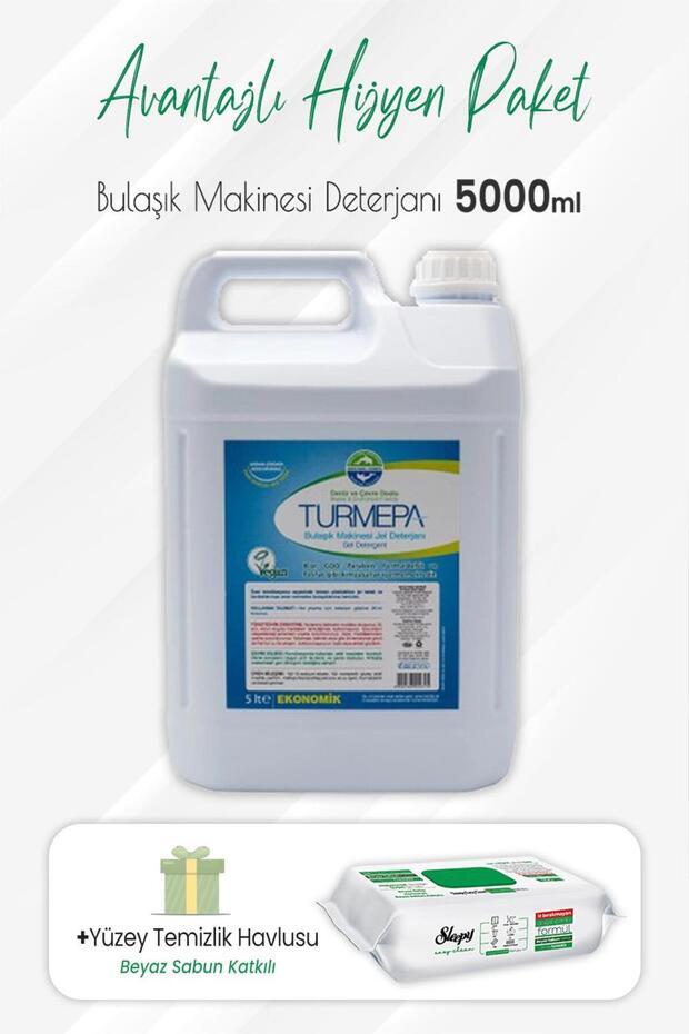 Jel Bulaşık Makinesi Deterjanı 5 Litre Ve Easy Clean Yüzey Temizlik 100' Lü - 1