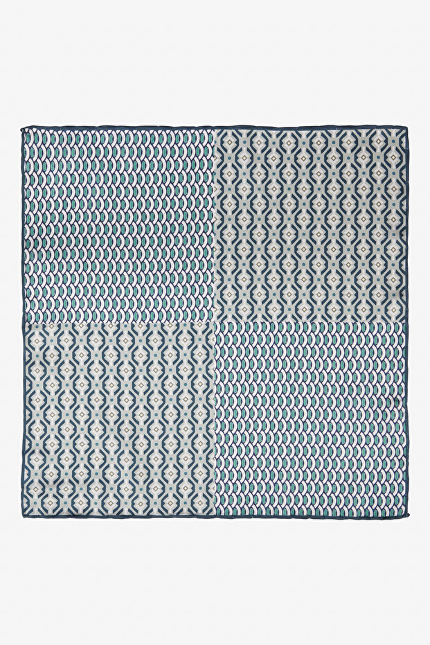 Green Patterned Men's Handkerchief - 1