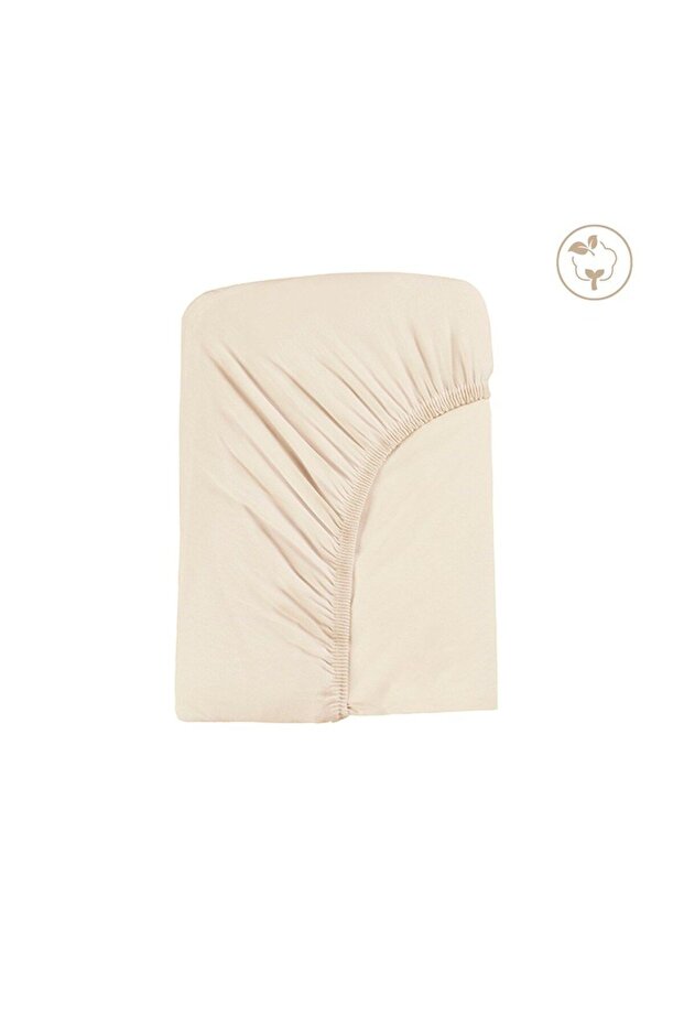Organic Combed Cotton Natural Elastic Bed Sheet 100X200Cm | Organic Elastic Baby & Kids Bed Sheet