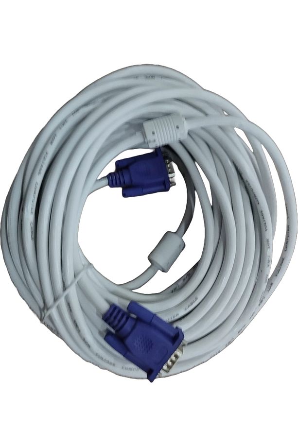 15 Metre Vga Kablosu Ekran Lcd Monitör Projeksiyon Bağlantı Kablosu - Çift Filtreli - 15 Metre - 1