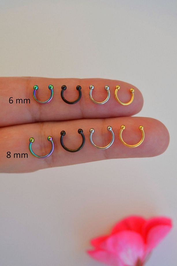 Minik Toplu Paslanmaz Çelik Piercing Tragus Helix Lob Burun Dudak - 3