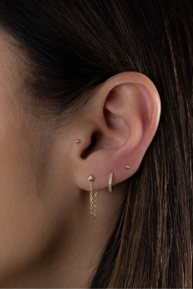 8 mmToplu Çelik Piercing Helix Kıkırdak Conch Dil Dudak - 7