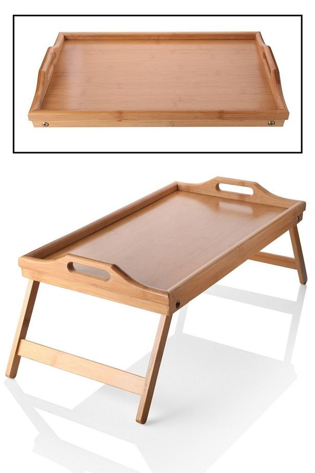 Bambu Katlanır Ayaklı Tepsi & Keyif Tepsisi & Sunum Tepsisi 50x31cm - 3