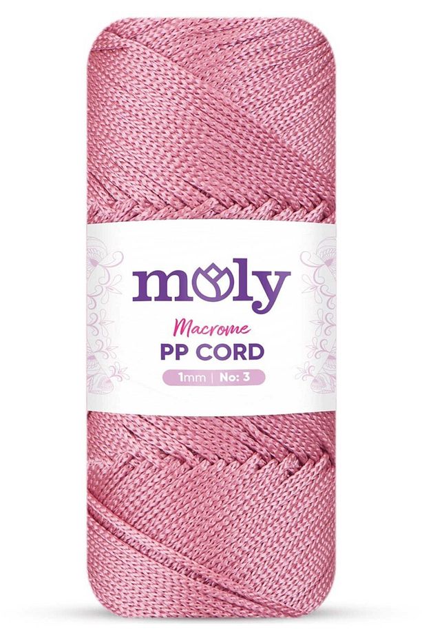 PP Cord Polyester Makrome No:3 1mm 090-Gül Kurusu Örgü İpi 100 Gram - 1