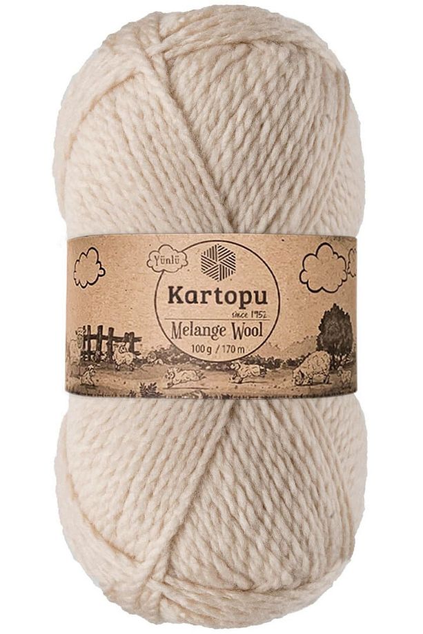 Melange Wool Yünlü El Örgü Ipi K855 Taş - 1