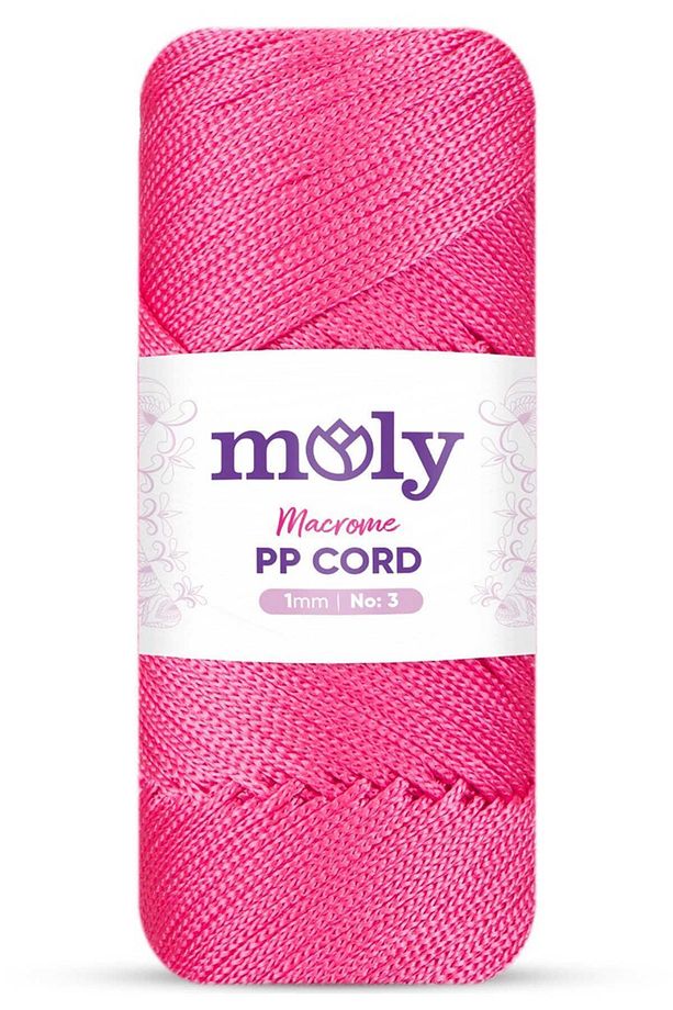 PP Cord Polyester Makrome No:3 1mm 082-Fuşya Örgü İpi 100 Gram - 1