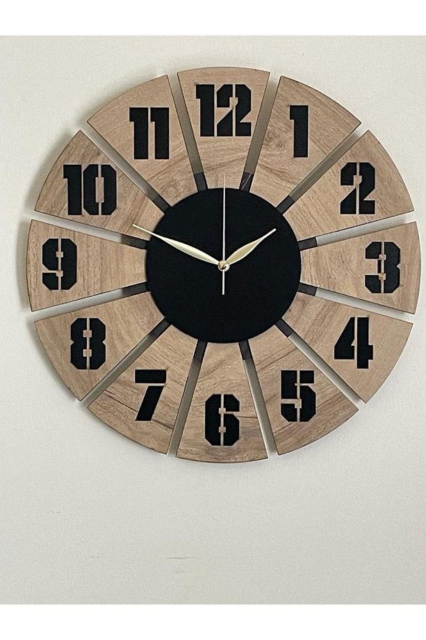 Havuç Dilim Lazer Kesim Dekoratif Duvar Saati 40x40 - 1