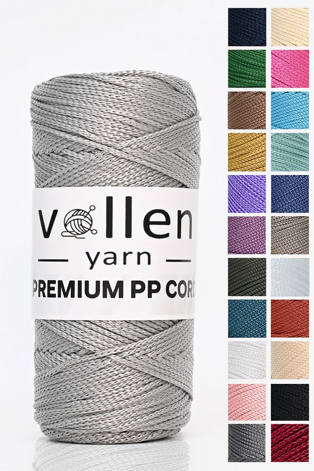 1.5mm-150mt Polyester Makrome Ipi, Supla Ipi, Çanta Ipi, Bileklik Ipi, Makrame, Açık Gri - 1