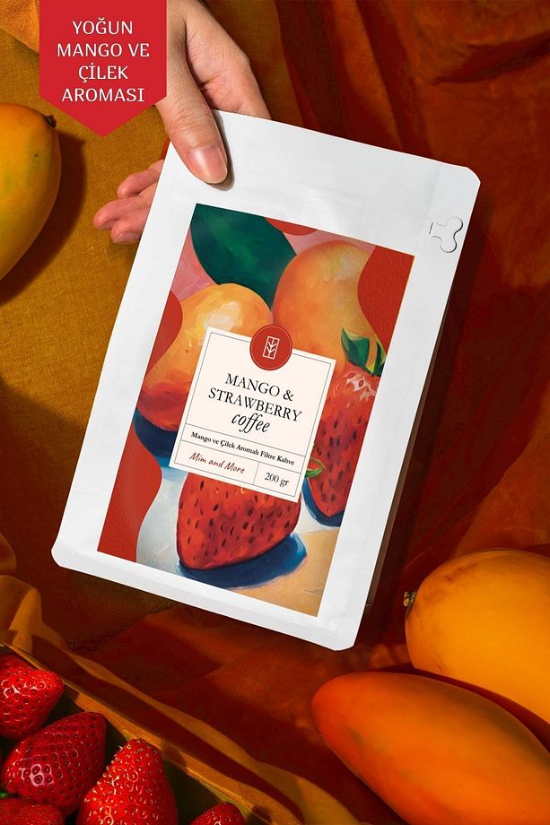 Mango & Strawberry Coffee - Mango Ve Çilek Aromalı Kahve Filtre Kahve, 200 gr - 1