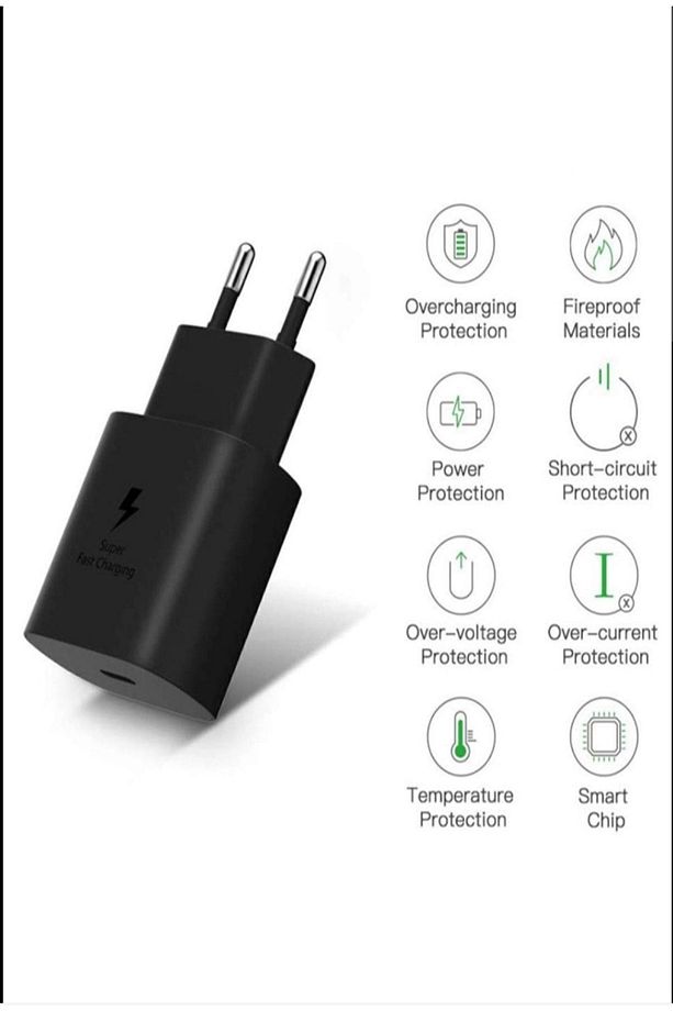Orjinal Type-c Girişli Fast-hızlı Şarj Adaptörü Başlığı 25w-25walt (SİYAH) - 4