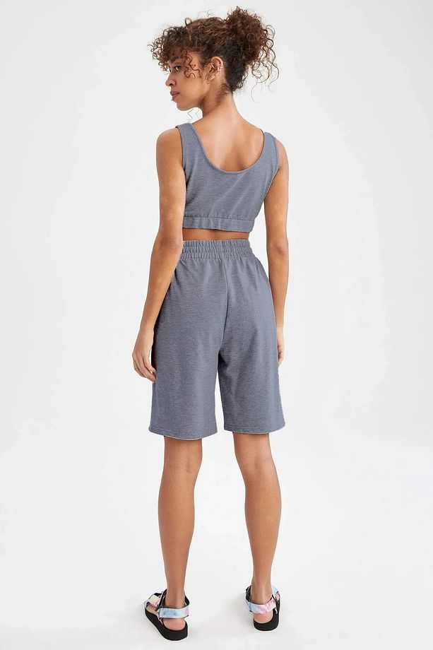 Füme Oversize Unisex Spor Şort - 4