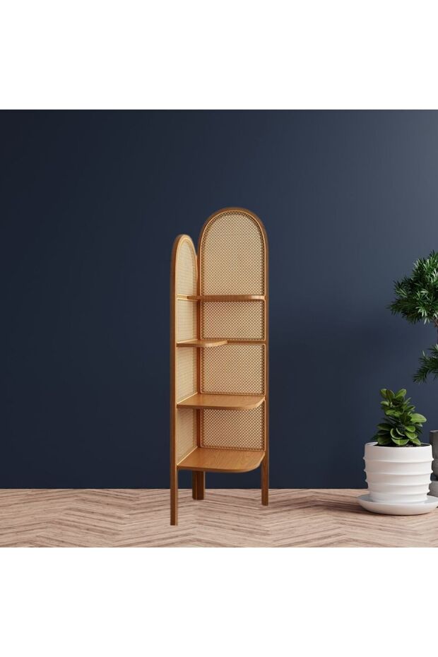 Masif Ahşaptan, Rattan köşe kitaplık - 2