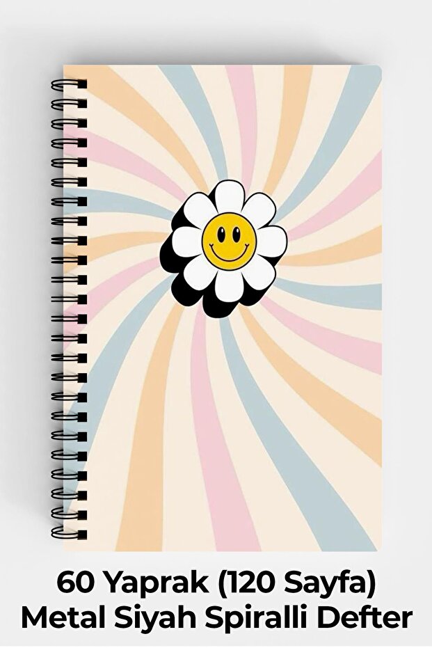 Retro Aesthetic Design A5 Spiral Hard Cover Notebook 120 Sheets