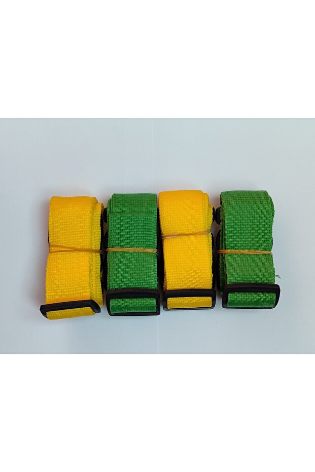 4 Pieces Yellow and Green Luggage Belt - 4 Cm Total