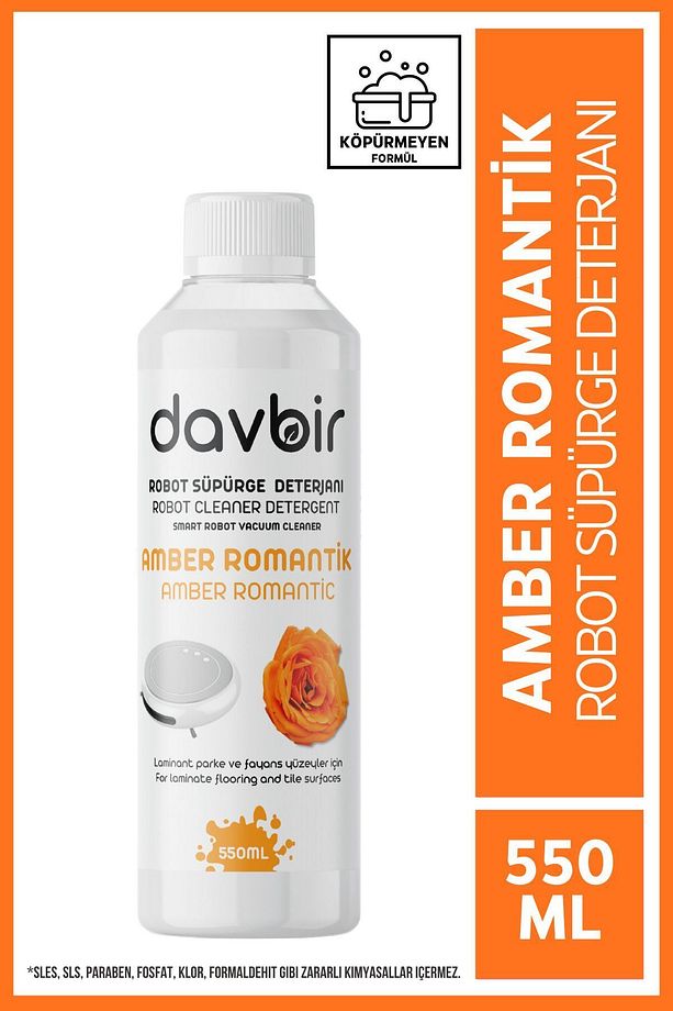 Amber Romantik Kokulu Akıllı Robot Süpürge Deterjanı,Sprey Mop Deterjanı,Yüzey Temizleyici 550ml - 1