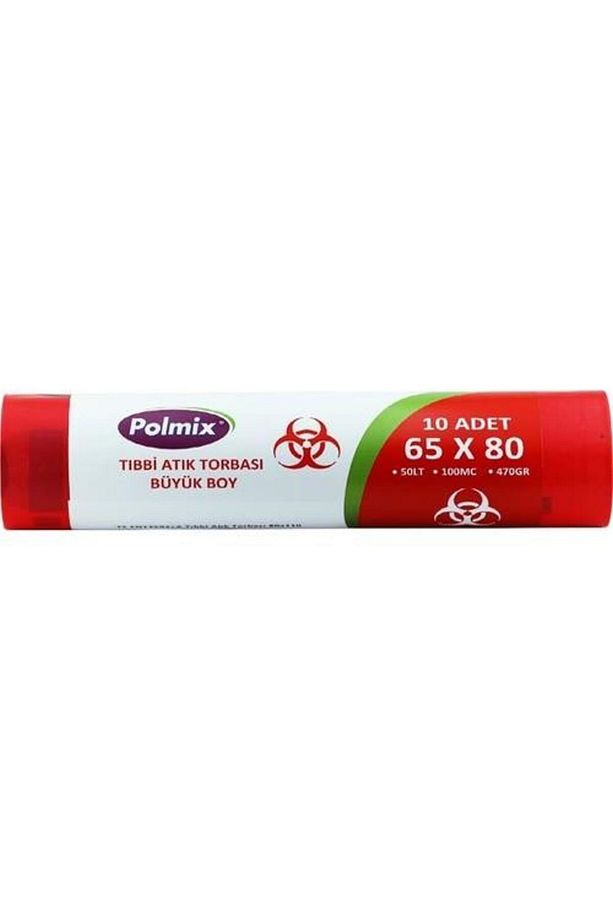 Tıbbi Atık Poşeti 65*80-88 Büyük Boy 100 Mikron Pk : 10 Lu - 1