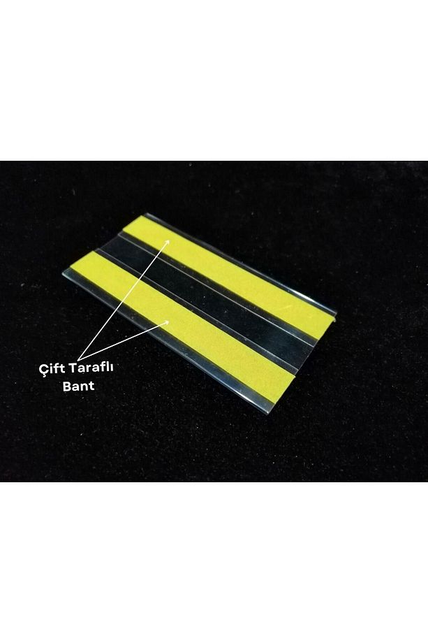 10 Adet C Tipi 5x10 Cm Depo Ürün Etiketliği Şeffaf Yapışkanlı Etiketlik Isimlik Raf Fiyat Etiketliği - 3