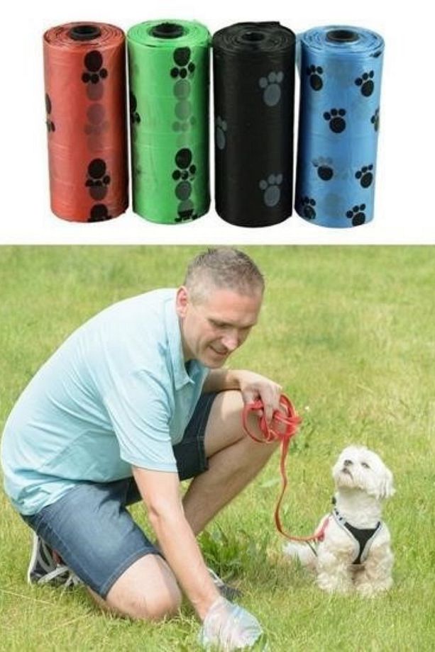 4 Rulo 60 Adet Pati Desen Kedi Köpek Kaka Poşeti | 4'lü Kaka Poşeti - 2
