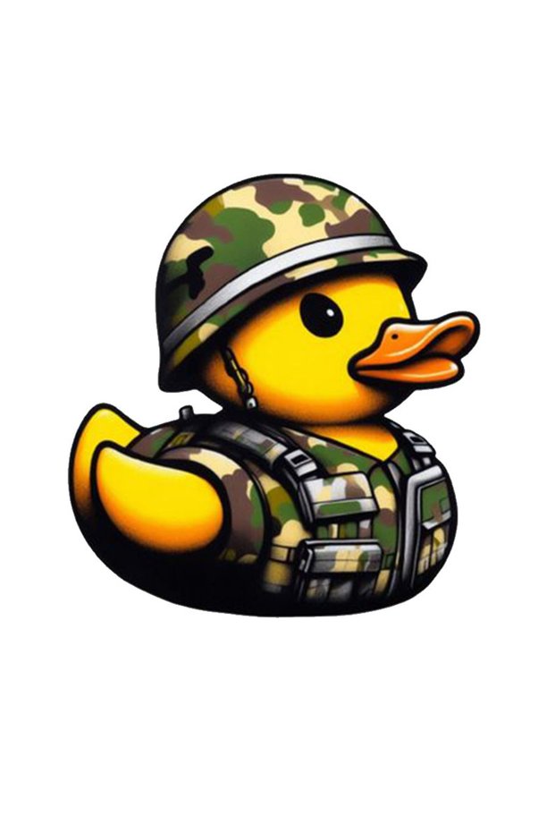 Soldier Cute Duck Sticker Car, Motorcycle, Helmet, Laptop, Glass Sticker 13X12 cm