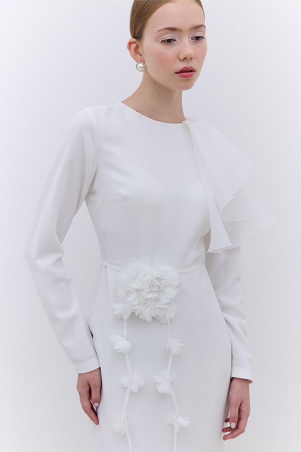 LAURA ABİYE ELBİSE EKRU - 1