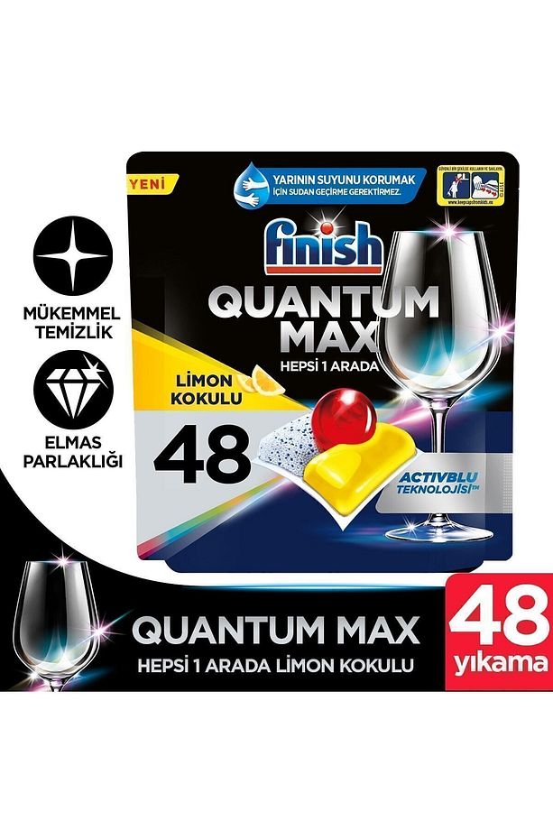 Quantum Max Bulaşık Makinesi Deterjanı  Kapsül Tablet Limon 48 Adet - 1