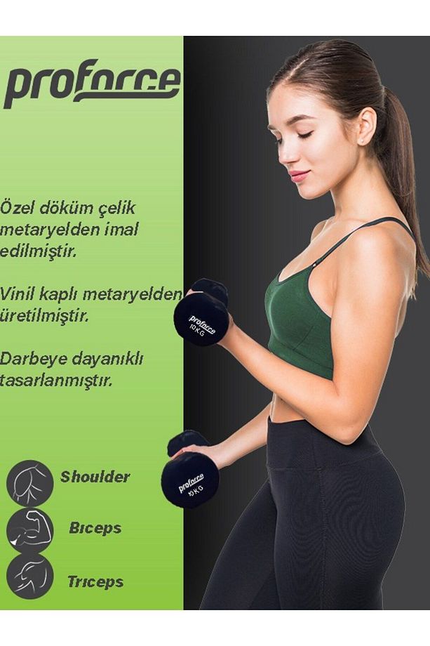 Vdb Dışı Vinil Kaplı Içi Çelik Döküm Ağırlık Dambıl 10 Kg -tek Adet - 3