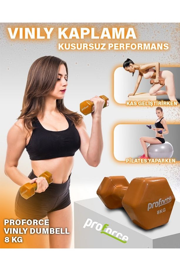 Vdb Dışı Vinil Kaplı Içi Çelik Döküm Ağırlık Dambıl 8 Kg -tek Adet - 1