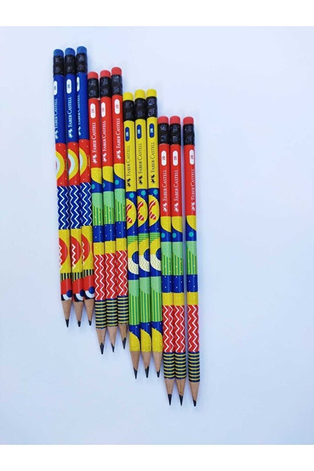 Pattern Pencil with Eraser 2b 12 Pieces