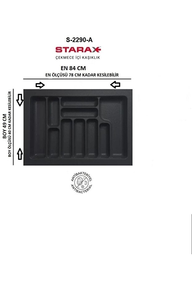 Anthracite Spoon Holder - 90' Module, 13 Compartments