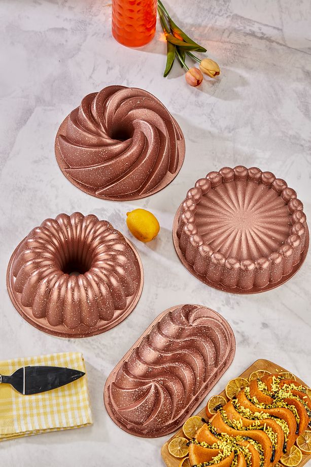 Granit Döküm Kek Kalıbı Seti 4 Farklı Model Kek Kalıbı Çeyiz Seti Tart Turta Seti - 4