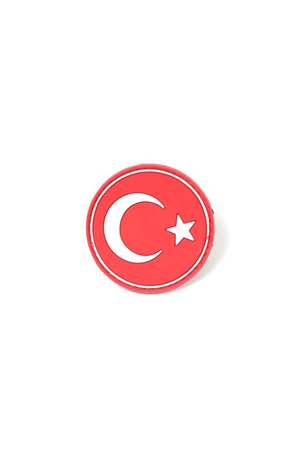 Round Turkish Flag Red Tactical Military Veil - Patch