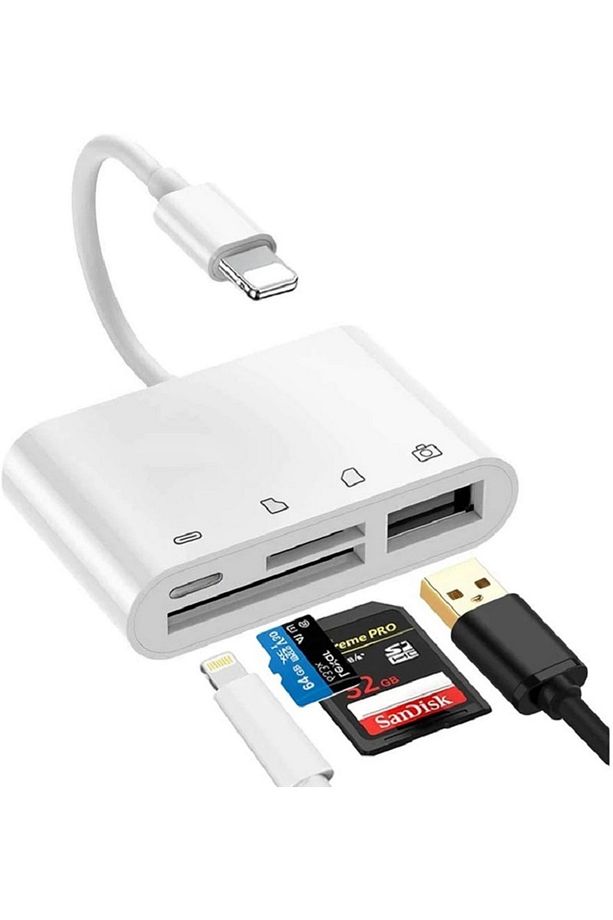 Lightning To Usb Lightning Micro Sd Tf Kart Okuyucu Çevirici Dönüştürücü Adaptör - 1