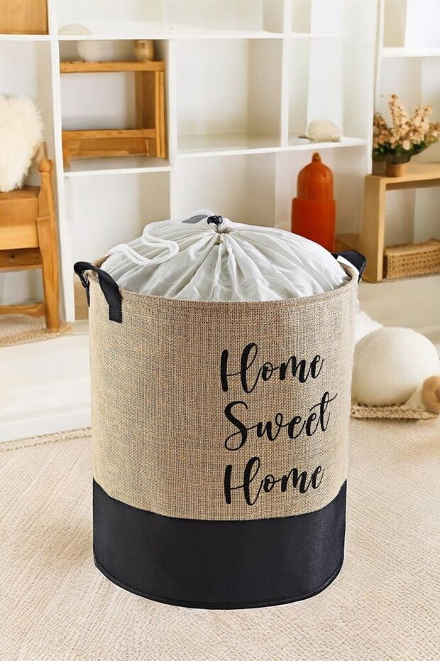 37*40 cm Waterproof Jute Bag Laundry Basket - Multi-Purpose Organizer