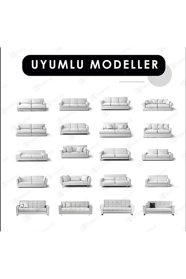 Kadife 3 3 1 1 Kahverengi Lastikli Kanepe Örtüsü | Lastikli Koltuk Örtüsü | Koltuk Kılıfı - 6