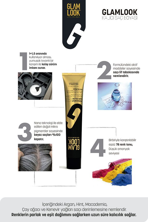 Glamlook Kalıcı Saç Boyası 100 ml \ Sarı Irize Küllü 9.21 - 3