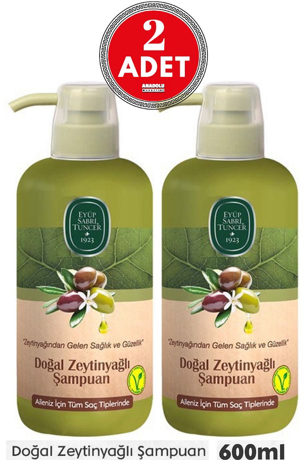 Doğal Zeytinyağlı Şampuan 600 ml X 2 Adet - 1