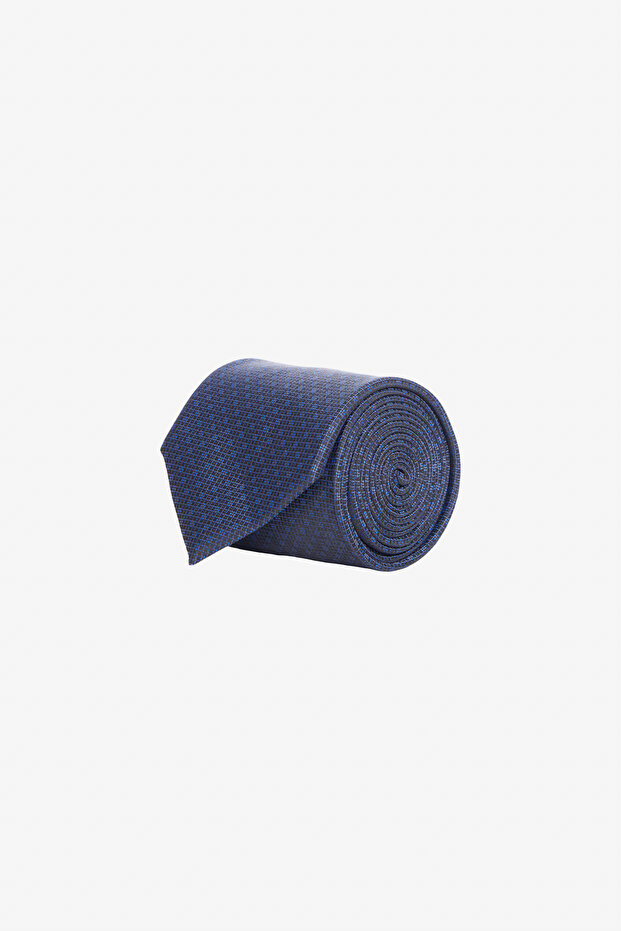 Men's Tie - Blue and Anthracite Patterned